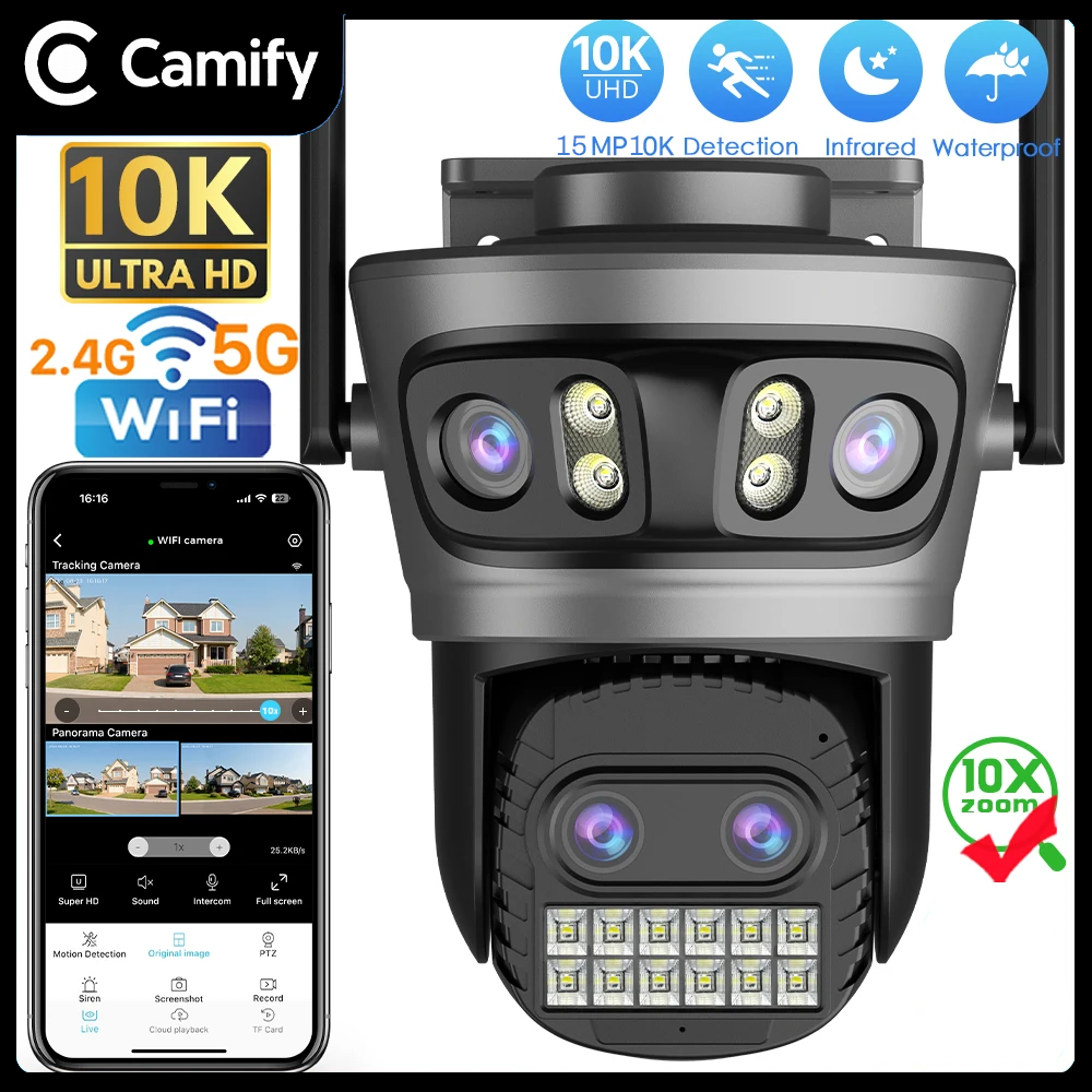 15MP 10K PTZ Wifi Camera Four Lens